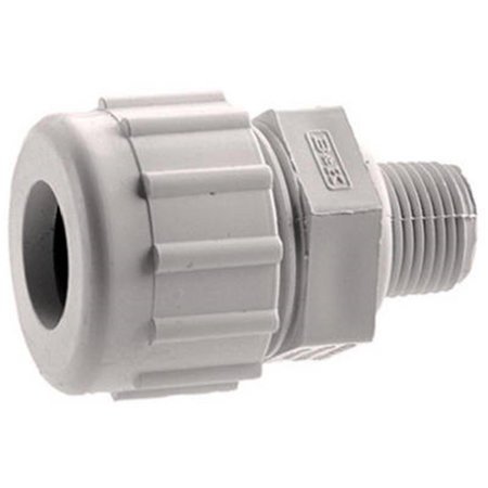 GOURMETGALLEY 511-46-12-12B 0.5 in. PVC Compression Male Pipe Thread Adapter GO564612